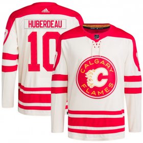 Cheap Men\'s Calgary Flames #10 Jonathan Huberdeau 2023 Cream Classic Primegreen Stitched Jersey