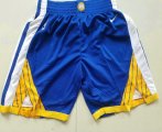Wholesale Cheap Men's Golden State Warriors Blue 2017-2018 Nike Authentic Stitched NBA Shorts