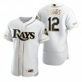 Wholesale Cheap Tampa Bay Rays #12 Wade Boggs White Nike Men's Authentic Golden Edition MLB Jersey