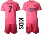 Wholesale Cheap Youth 2020-2021 club Real Madrid away 7 pink Soccer Jerseys