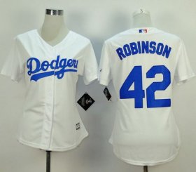 Wholesale Cheap Dodgers #42 Jackie Robinson White Home Women\'s Stitched MLB Jersey