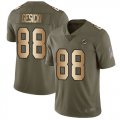 Wholesale Cheap Nike Dolphins #88 Mike Gesicki Olive/Gold Men's Stitched NFL Limited 2017 Salute To Service Jersey