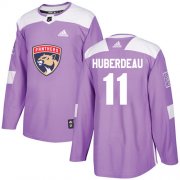 Wholesale Cheap Adidas Panthers #11 Jonathan Huberdeau Purple Authentic Fights Cancer Stitched NHL Jersey