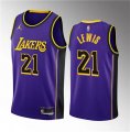 Wholesale Cheap Men's Los Angeles Lakers #21 Maxwell Lewis Purple 2023 Draft Statement Edition Stitched Basketball Jersey