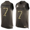 Wholesale Cheap Nike Steelers #7 Ben Roethlisberger Green Men's Stitched NFL Limited Salute To Service Tank Top Jersey