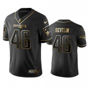 Wholesale Cheap Nike Patriots #46 James Develin Black Golden Limited Edition Stitched NFL Jersey