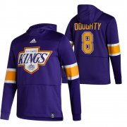 Wholesale Cheap Los Angeles Kings #8 Drew Doughty Adidas Reverse Retro Pullover Hoodie Purple