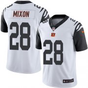 Wholesale Cheap Nike Bengals #28 Joe Mixon White Men's Stitched NFL Limited Rush Jersey