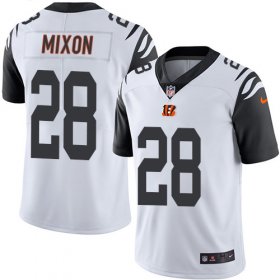 Wholesale Cheap Nike Bengals #28 Joe Mixon White Men\'s Stitched NFL Limited Rush Jersey