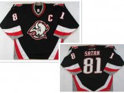 Men's Buffalo Sabres #81 Miroslav Satan road black NHL Jersey