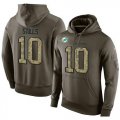Wholesale Cheap NFL Men's Nike Miami Dolphins #10 Kenny Stills Stitched Green Olive Salute To Service KO Performance Hoodie