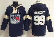Wholesale Cheap New York Rangers #99 Wayne Gretzky Navy Blue Pullover NHL Hoodie