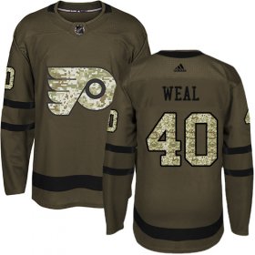 Wholesale Cheap Adidas Flyers #40 Jordan Weal Green Salute to Service Stitched NHL Jersey
