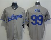 Wholesale Cheap Dodgers #99 Hyun-Jin Ryu Grey New Cool Base Stitched MLB Jersey