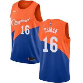 Wholesale Cheap Men\'s Nike Cavaliers #16 Cedi Osman Blue NBA Swingman City Edition 2018-19 Jersey