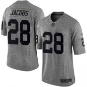 Wholesale Cheap Nike Raiders #28 Josh Jacobs Gray Men's Stitched NFL Limited Gridiron Gray Jersey