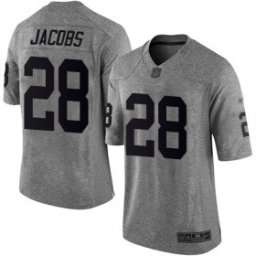 Wholesale Cheap Nike Raiders #28 Josh Jacobs Gray Men\'s Stitched NFL Limited Gridiron Gray Jersey