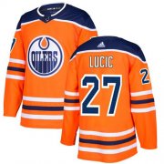 Wholesale Cheap Adidas Oilers #27 Milan Lucic Orange Home Authentic Stitched Youth NHL Jersey