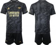 Cheap Men's Arsenal F.C Blank 2023 Black Away Soccer Jersey Suit