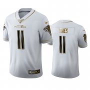 Wholesale Cheap Atlanta Falcons #11 Julio Jones Men's Nike White Golden Edition Vapor Limited NFL 100 Jersey