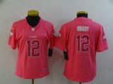 Wholesale Cheap Women's Tampa Bay Buccaneers #12 Tom Brady Pink Fashion 2017 Rush NFL Nike Limited Jersey