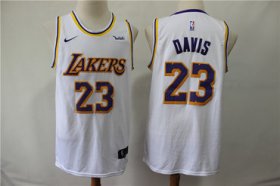 Wholesale Cheap Lakers 23 Anthony Davis White Nike Swingman Jersey