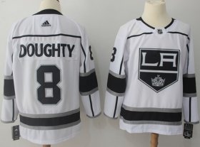 Wholesale Cheap Adidas Kings #8 Drew Doughty White Road Authentic Stitched NHL Jersey