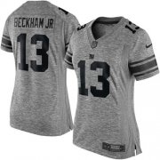 Wholesale Cheap Nike Giants #13 Odell Beckham Jr Gray Women's Stitched NFL Limited Gridiron Gray Jersey