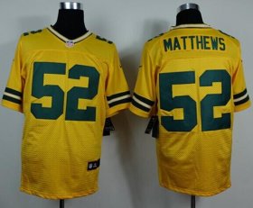 Wholesale Cheap Nike Packers #52 Clay Matthews Yellow Alternate Men\'s Stitched NFL Elite Jersey