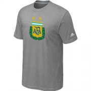 Wholesale Cheap Adidas Argentina 2014 World Short Sleeves Soccer T-Shirt Light Grey