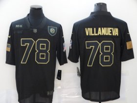 Wholesale Cheap Men\'s Pittsburgh Steelers #78 Alejandro Villanueva Black 2020 Salute To Service Stitched NFL Nike Limited Jersey