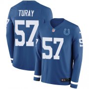 Wholesale Cheap Nike Colts #57 Kemoko Turay Royal Blue Team Color Men's Stitched NFL Limited Therma Long Sleeve Jersey