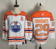 Wholesale Cheap Men's Edmonton Oilers #29 Leon Draisaitl White 2021 Retro Stitched NHL Jersey