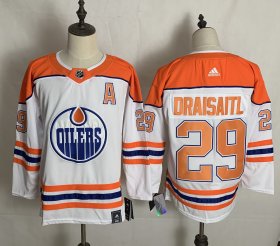 Wholesale Cheap Men\'s Edmonton Oilers #29 Leon Draisaitl White 2021 Retro Stitched NHL Jersey