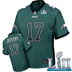 Wholesale Cheap Nike Eagles #17 Alshon Jeffery Midnight Green Team Color Super Bowl LII Men\'s Stitched NFL Elite Drift Fashion Jersey