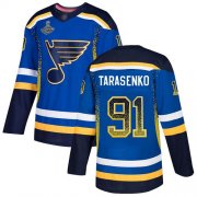 Wholesale Cheap Adidas Blues #91 Vladimir Tarasenko Blue Home Authentic Drift Fashion Stanley Cup Champions Stitched NHL Jersey