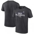 Cheap Men's Baltimore Ravens Heather Charcoal 2023 Playoffs T-Shirt