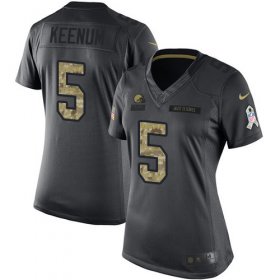 Wholesale Cheap Nike Browns #5 Case Keenum Black Women\'s Stitched NFL Limited 2016 Salute to Service Jersey