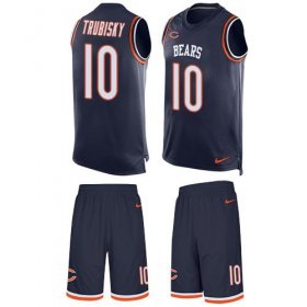 Wholesale Cheap Nike Bears #10 Mitchell Trubisky Navy Blue Team Color Men\'s Stitched NFL Limited Tank Top Suit Jersey
