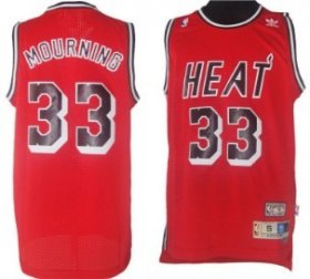 Wholesale Cheap Miami Heat #33 Alonzo Mourning Red Swingman Throwback Jersey