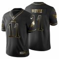 Wholesale Cheap Philadelphia Eagles #11 Carson Wentz Men's Nike Black Golden Limited NFL 100 Jersey