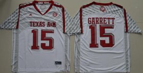 Wholesale Cheap Men\'s Texas A&M Aggies #15 Myles Garrett White Stitched College Football 2016 adidas NCAA Jersey