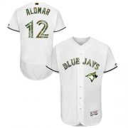 Wholesale Cheap Blue Jays #12 Roberto Alomar White Flexbase Authentic Collection Memorial Day Stitched MLB Jersey