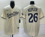 Wholesale Cheap Men's Minnesota Twins #26 Max Kepler Cream 2022 City Connect Cool Base Stitched Jersey