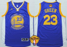 Wholesale Cheap Men\'s Golden State Warriors #23 Draymond Green Blue 2017 The NBA Finals Patch Jersey
