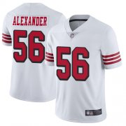 Wholesale Cheap Nike 49ers #56 Kwon Alexander White Rush Men's Stitched NFL Vapor Untouchable Limited Jersey