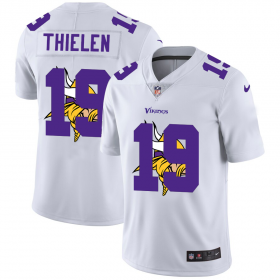 Wholesale Cheap Minnesota Vikings #19 Adam Thielen White Men\'s Nike Team Logo Dual Overlap Limited NFL Jersey