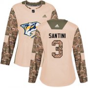 Wholesale Cheap Adidas Predators #3 Steven Santini Camo Authentic 2017 Veterans Day Women's Stitched NHL Jersey