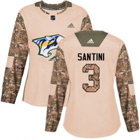 Wholesale Cheap Adidas Predators #3 Steven Santini Camo Authentic 2017 Veterans Day Women\'s Stitched NHL Jersey