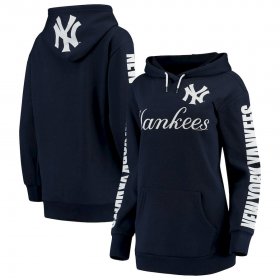 Wholesale Cheap New York Yankees G-III 4Her by Carl Banks Women\'s Extra Innings Pullover Hoodie Navy